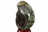 Septarian Dragon Egg Geode - Black Crystals #137944-3